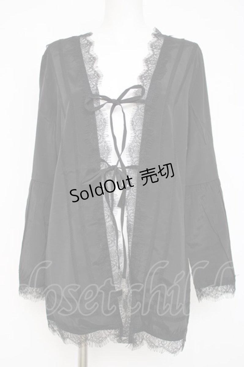 画像1: axes femme NOSTALGIE / フレアー袖カーディガン F 黒 Y-26-07-31-095-AX-TO-SZ-ZI (1)