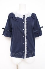 画像1: axes femme / 透けローズレースカットカーデ M 紺 Y-26-07-31-104-AX-TO-SZ-ZY (1)