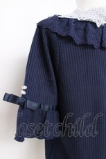 画像3: axes femme / 透けローズレースカットカーデ M 紺 Y-26-07-31-104-AX-TO-SZ-ZY (3)