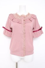 画像1: axes femme / 透けローズレースカットカーデ M 淡ピンク Y-26-07-31-105-AX-TO-SZ-ZY (1)
