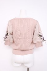 画像2: axes femme / すずらん刺繍半袖ニットカーディガン M 淡ピンク Y-26-07-31-107-AX-TO-SZ-ZY (2)