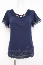 画像1: axes femme / ガーデン半袖インナープルオーバー M 紺 Y-26-07-31-112-AX-TO-SZ-ZY (1)