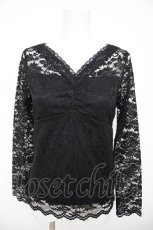 画像1: axes femme / 総レースVネックインナー M 黒 Y-26-07-31-115-AX-TO-SZ-ZY (1)