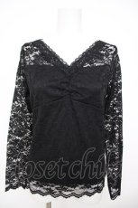 画像1: axes femme / 総レースVネックインナー M 黒 Y-26-07-31-116-AX-TO-SZ-ZY (1)
