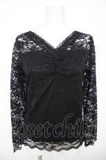 画像1: axes femme / 総レースVネックインナー M 黒 Y-26-07-31-117-AX-TO-SZ-ZY (1)