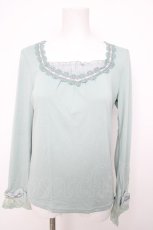 画像1: axes femme / 袖口リボンインナープルオーバー M グリーン Y-26-07-31-127-AX-TO-SZ-ZY (1)