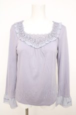 画像1: axes femme / レース配色カットソー M ラベンダー Y-26-07-31-129-AX-TO-SZ-ZY (1)