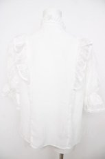 画像2: Chalmiere / クラシカルレーシー半袖ブラウス M 白 Y-26-07-31-141-AX-BL-SZ-ZY (2)
