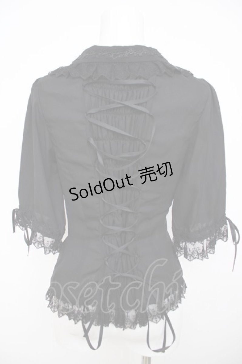 画像2: Vallee lys / Dreams Ladder Lace Blouse　ブラウス  黒×黒 Y-26-07-31-143-GO-BL-SZ-ZT579 (2)