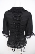画像2: Vallee lys / Dreams Ladder Lace Blouse　ブラウス  黒×黒 Y-26-07-31-143-GO-BL-SZ-ZY (2)
