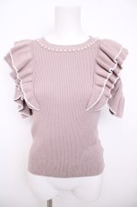 画像1: evelyn / パールフリルニット F ピンク Y-26-07-31-144-LO-TO-SZ-ZY (1)
