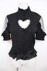 画像1: DARK IN LOVE / ハートあきブラウス M 黒 Y-26-07-31-150-PU-BL-SZ-ZY (1)