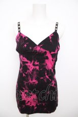 画像1: GLAD NEWS / タイダイ柄スタッズキャミ R ピンク×黒 Y-26-07-31-154-PU-TO-SZ-ZY (1)