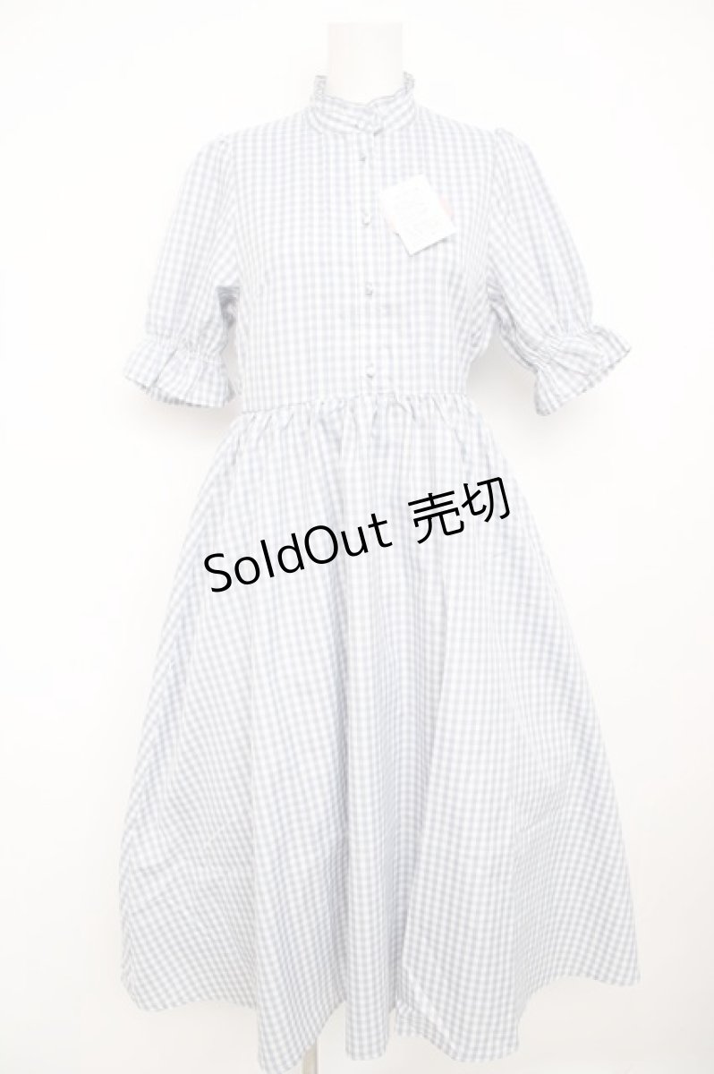 画像1: m petit by misako / AM*チェックピンタックワンピース M 中灰 Y-26-07-31-176-LO-OP-SZ-ZT0907B (1)
