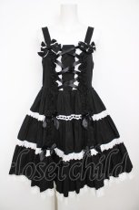 画像1: Angelic Pretty / 肩リボンジャンパースカート  黒×白 Y-26-07-31-179-AP-OP-SZ-ZY (1)