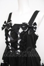 画像3: Angelic Pretty / 肩リボンジャンパースカート  黒×白 Y-26-07-31-179-AP-OP-SZ-ZY (3)