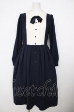 画像1: Melody BasKet / フロント切替クラシカルワンピース M ネイビー Y-26-07-31-186-LO-OP-SZ-ZY (1)