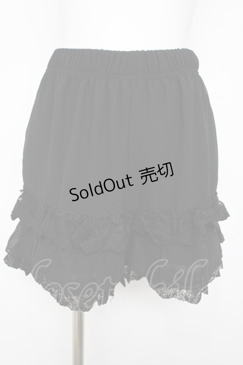 画像1: axes femme POETIQUE / レースフリルミニペチパンツ M 黒 Y-26-07-31-189-AX-PA-SZ-ZY (1)