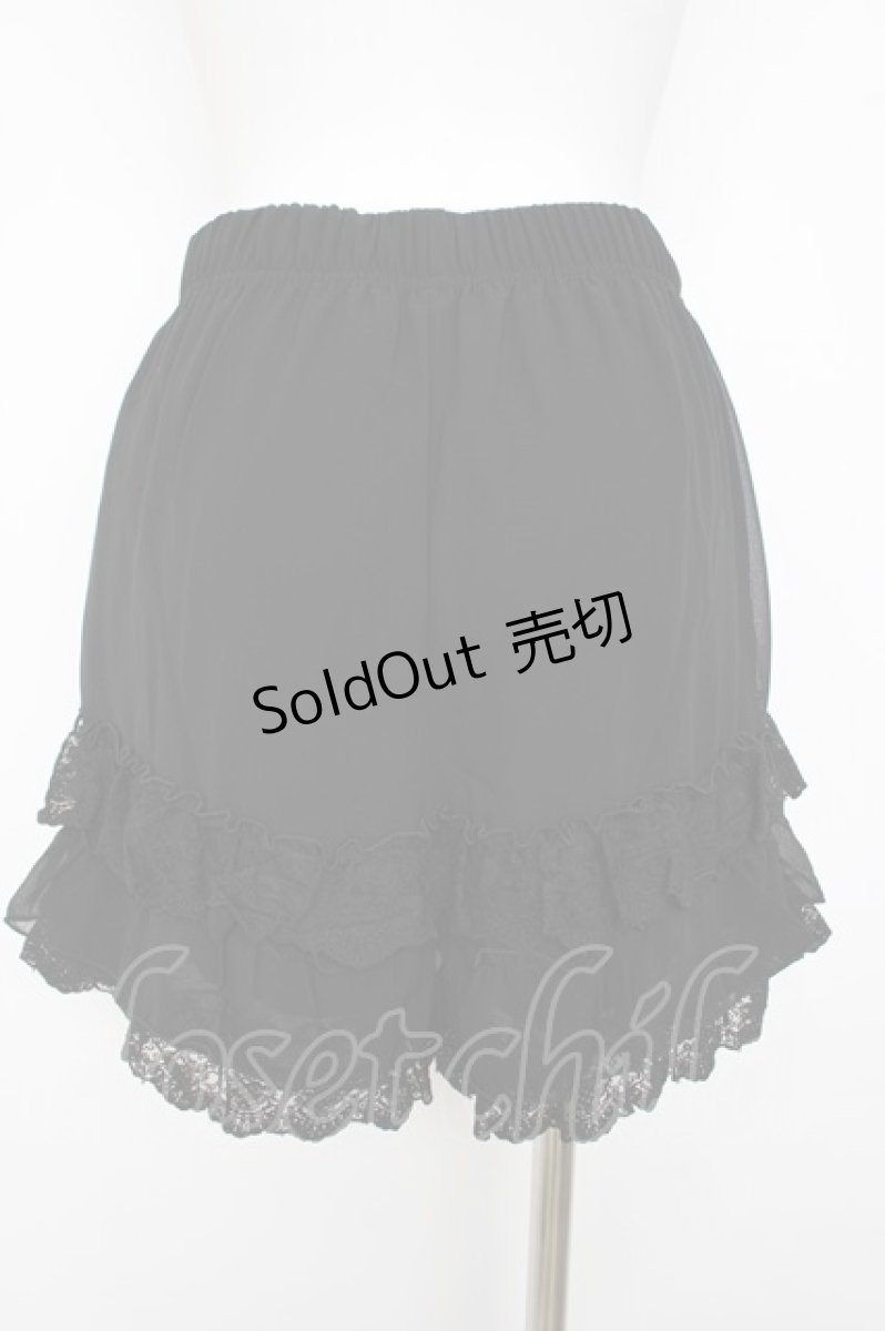 画像2: axes femme POETIQUE / レースフリルミニペチパンツ M 黒 Y-26-07-31-189-AX-PA-SZ-ZY (2)