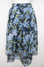 画像2: axes femme / シアーチェック花柄スカート M コン Y-26-07-31-195-AX-SK-SZ-ZY (2)