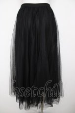 画像2: axes femme / ロングチュールスカート M 黒 Y-26-07-31-207-AX-SK-SZ-ZY (2)