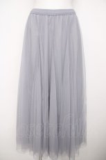 画像1: axes femme POETIQUE / フレアチュールロングスカート M グレー Y-26-07-31-208-AX-BL-SZ-ZY (1)