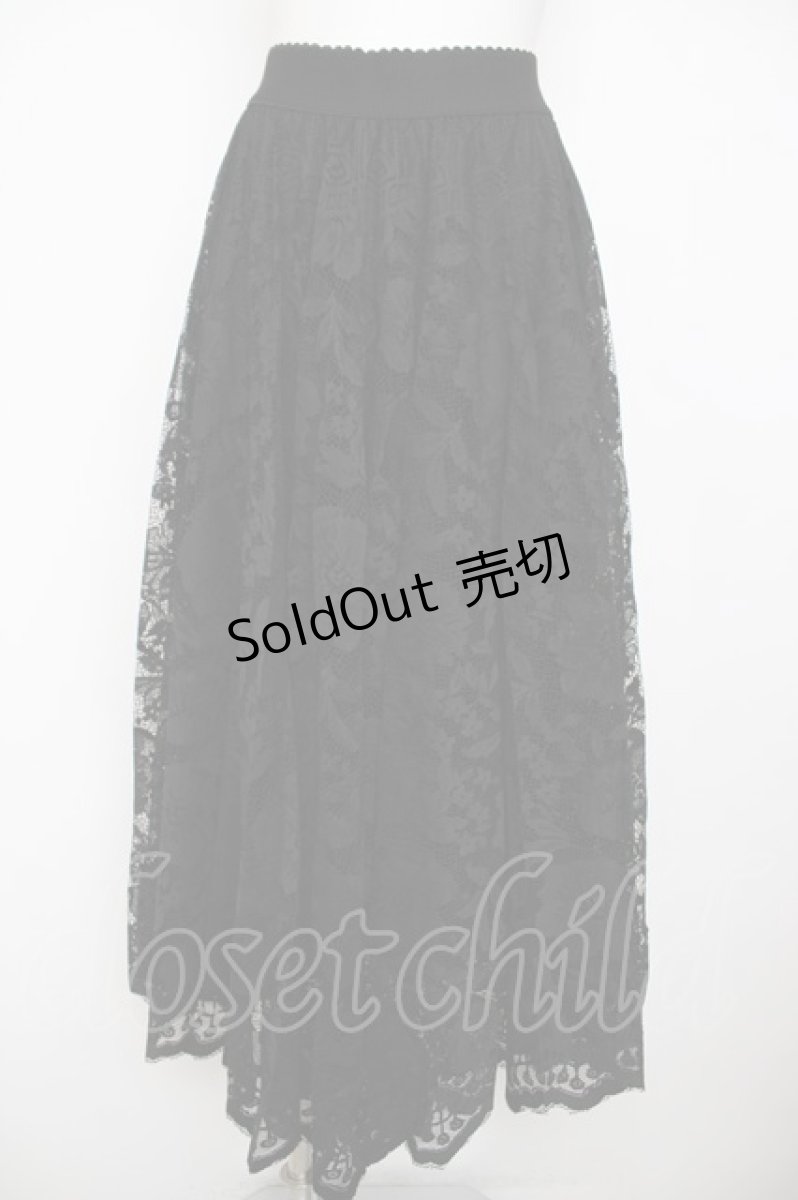 画像1: axes femme / レースサーキュラースカート M 黒 Y-26-07-31-222-AX-SK-SZ-ZY (1)