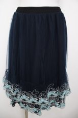 画像1: axes femme / カラー刺繍チュールスカート M 紺 Y-26-07-31-230-AX-SK-SZ-ZY (1)