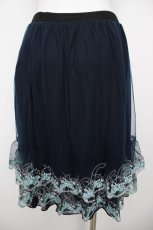 画像2: axes femme / カラー刺繍チュールスカート M 紺 Y-26-07-31-230-AX-SK-SZ-ZY (2)