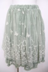 画像1: axes femme / 蝶々刺繍チュールスカート M グリーン Y-26-07-31-233-AX-SK-SZ-ZY (1)