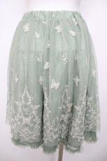 画像2: axes femme / 蝶々刺繍チュールスカート M グリーン Y-26-07-31-233-AX-SK-SZ-ZY (2)