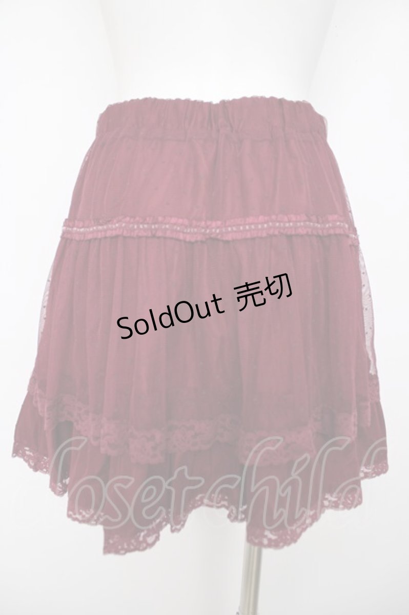 画像2: axes femme / ドットフロッキーチュールスカート M ワイン Y-26-07-31-240-AX-SK-SZ-ZY (2)