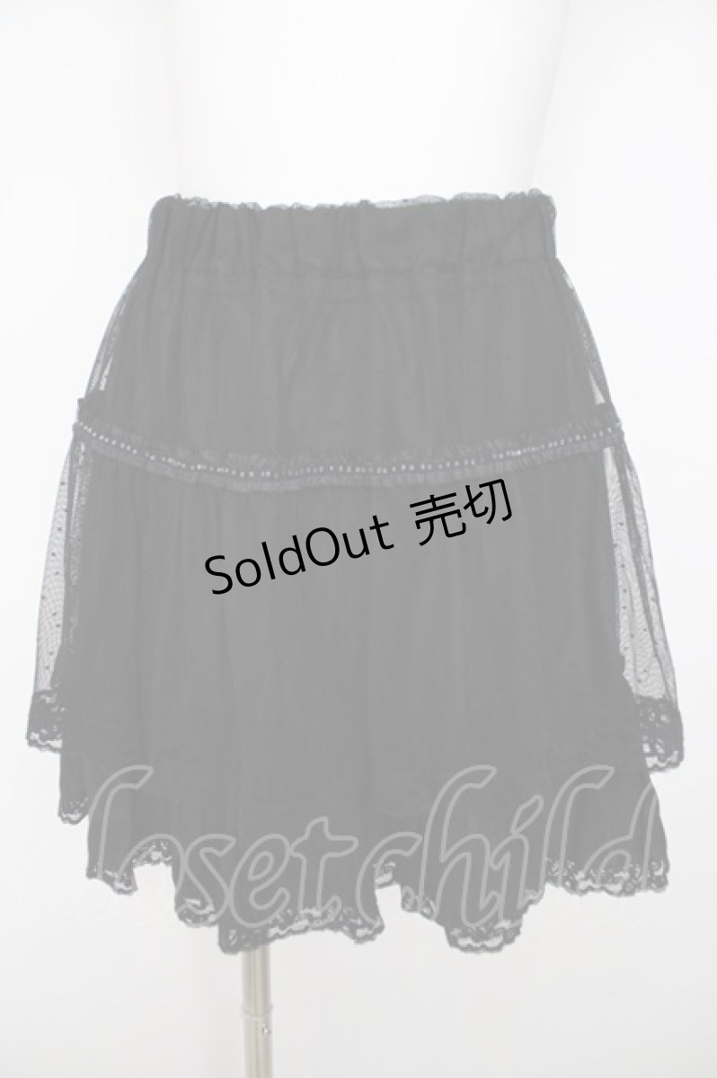 画像1: axes femme / ドットフロッキーチュールスカート M 黒 Y-26-07-31-241-AX-SK-SZ-ZY (1)