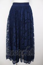 画像1: axes femme / レースサーキュラースカート M 紺 Y-26-07-31-244-AX-SK-SZ-ZY (1)