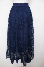画像2: axes femme / レースサーキュラースカート M 紺 Y-26-07-31-244-AX-SK-SZ-ZY (2)