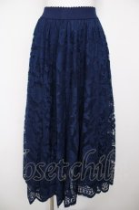 画像1: axes femme / レースサーキュラースカート M 紺 Y-26-07-31-245-AX-SK-SZ-ZY (1)