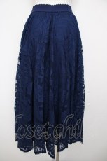 画像2: axes femme / レースサーキュラースカート M 紺 Y-26-07-31-245-AX-SK-SZ-ZY (2)