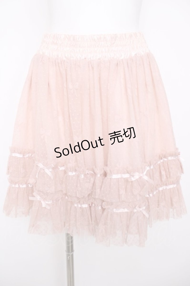 画像1: axes femme / リボン柄チュールスカート M ピンク Y-26-07-31-246-AX-SK-SZ-ZY (1)