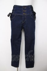 画像1: axes femme POETIQUE / ハイウエストレースアップパンツ L インディゴ Y-26-07-31-262-AX-PA-SZ-ZY (1)