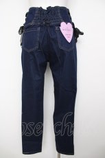 画像2: axes femme POETIQUE / ハイウエストレースアップパンツ L インディゴ Y-26-07-31-262-AX-PA-SZ-ZY (2)