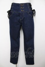 画像1: axes femme POETIQUE / ハイウエストレースアップパンツ L インディゴ Y-26-07-31-263-AX-PA-SZ-ZY (1)