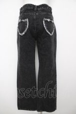 画像2: Fickle Bebe / ダメージデニムハートパンツ 0 黒 Y-26-07-31-264-LO-PA-SZ-ZY (2)