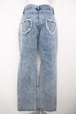 画像2: Fickle Bebe / ダメージデニムハートパンツ 1 ブルーグレー Y-26-07-31-267-LO-PA-SZ-ZY (2)