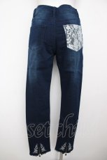 画像2: axes femme / レター刺繍デニムパギンス L インディゴ Y-26-07-31-269-AX-PA-SZ-ZY (2)