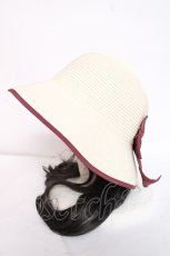 画像2: axes femme / リボンポケッタブルUVHAT 57.5cm 生成り Y-26-07-31-037-AX-AC-SZ-ZY (2)
