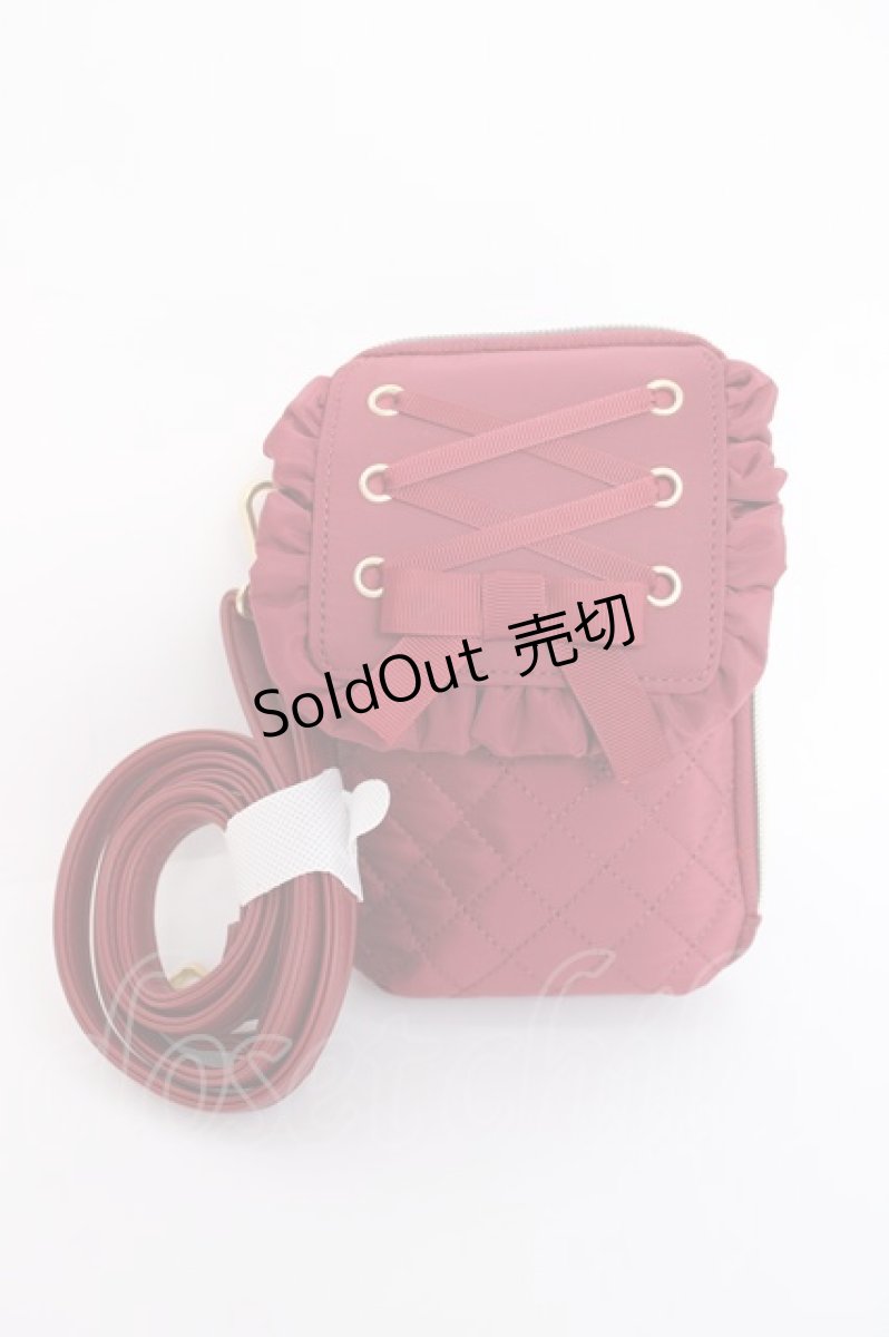 画像1: m petit by misako / AM*TTレースアップショルダーバッグ  濃赤 Y-26-08-02-034-LO-BG-SZ-ZY (1)