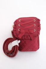 画像1: m petit by misako / AM*TTレースアップショルダーバッグ  濃赤 Y-26-08-02-034-LO-BG-SZ-ZY (1)
