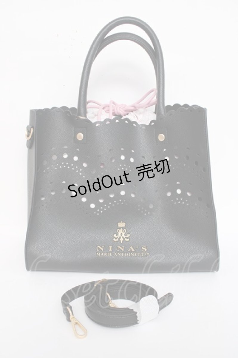 画像1: m petit by misako / NINA'S/トートバッグ  中黒 Y-26-08-02-037-LO-BG-SZ-ZY (1)