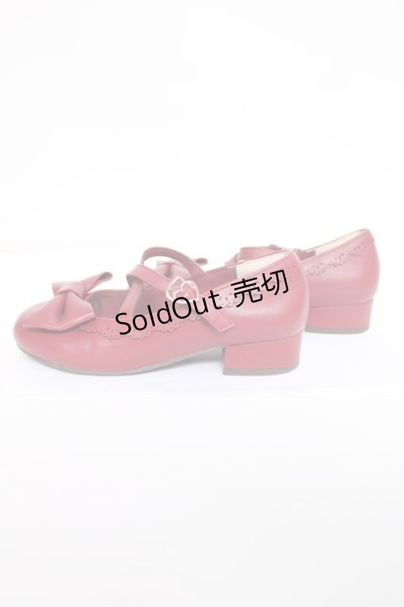 画像2: axes femme kawaii / クロスベルトリボンパンプス S ワイン Y-26-08-02-044-AX-SH-SZ-ZY (2)