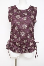 画像1: axes femme / ハイパワー花柄トップス M ワイン Y-26-08-02-052-AX-TO-SZ-ZY (1)